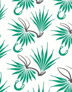 Teal Green Abstract Leafy Spray Rug