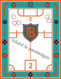 Teal Orange Shield Crest Emblem Rug