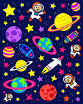 Cosmic Astronauts Planets Stars Rockets Rug