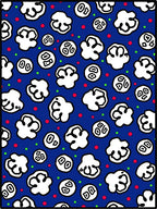 White Popcorn Dots Blue Rug