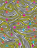 Bold Yellow White Alphabet Swirl Rug