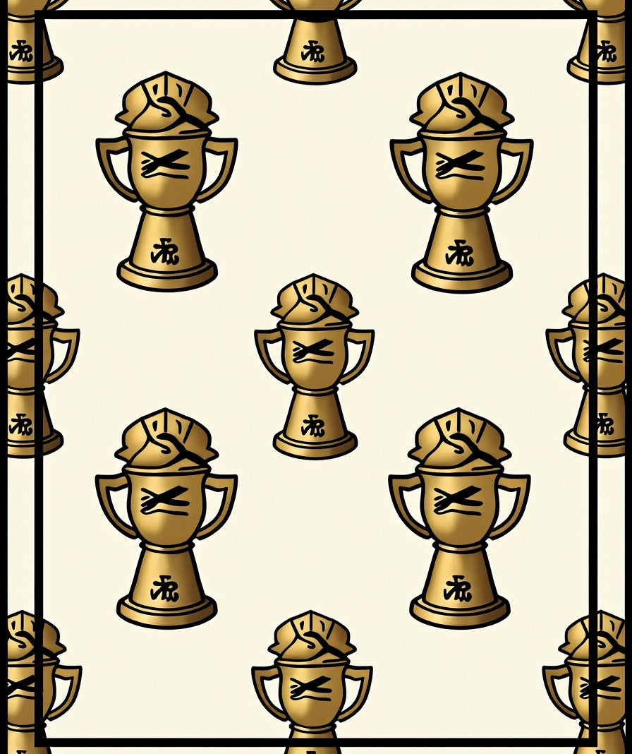 Golden Trophy Repeat Composition Rug