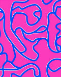 Vibrant Pink Blue Organic Flow Rug