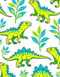 Bright Yellow Dinosaur Plant Play Rug
