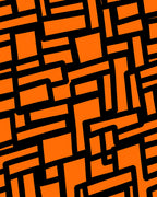 Bright Orange Geometric Labyrinth Rug