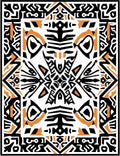 Bold Orange Tribal Geometric Medallion Rug