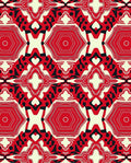 Retro Red Hexagonal Abstract Collage Rug