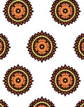Orange Yellow Sunburst Medallion Rug
