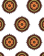 Orange Yellow Sunburst Medallion Rug