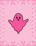 Sweet Pink Ghost Border Rug
