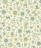 Whimsical Doodle Creatures Yellow Green Rug