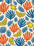 Whimsical Yellow Fish Orange Coral Rug