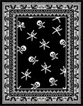 Black White Skull Spider Border Rug