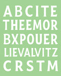 Mint Background White Alphabet Border Rug