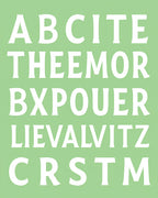 Mint Background White Alphabet Border Rug