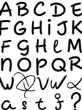Bold Black Alphabet Brush Strokes Rug