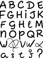 Bold Black Alphabet Brush Strokes Rug