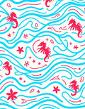 Coral Seahorse Aquatic Wave Rug