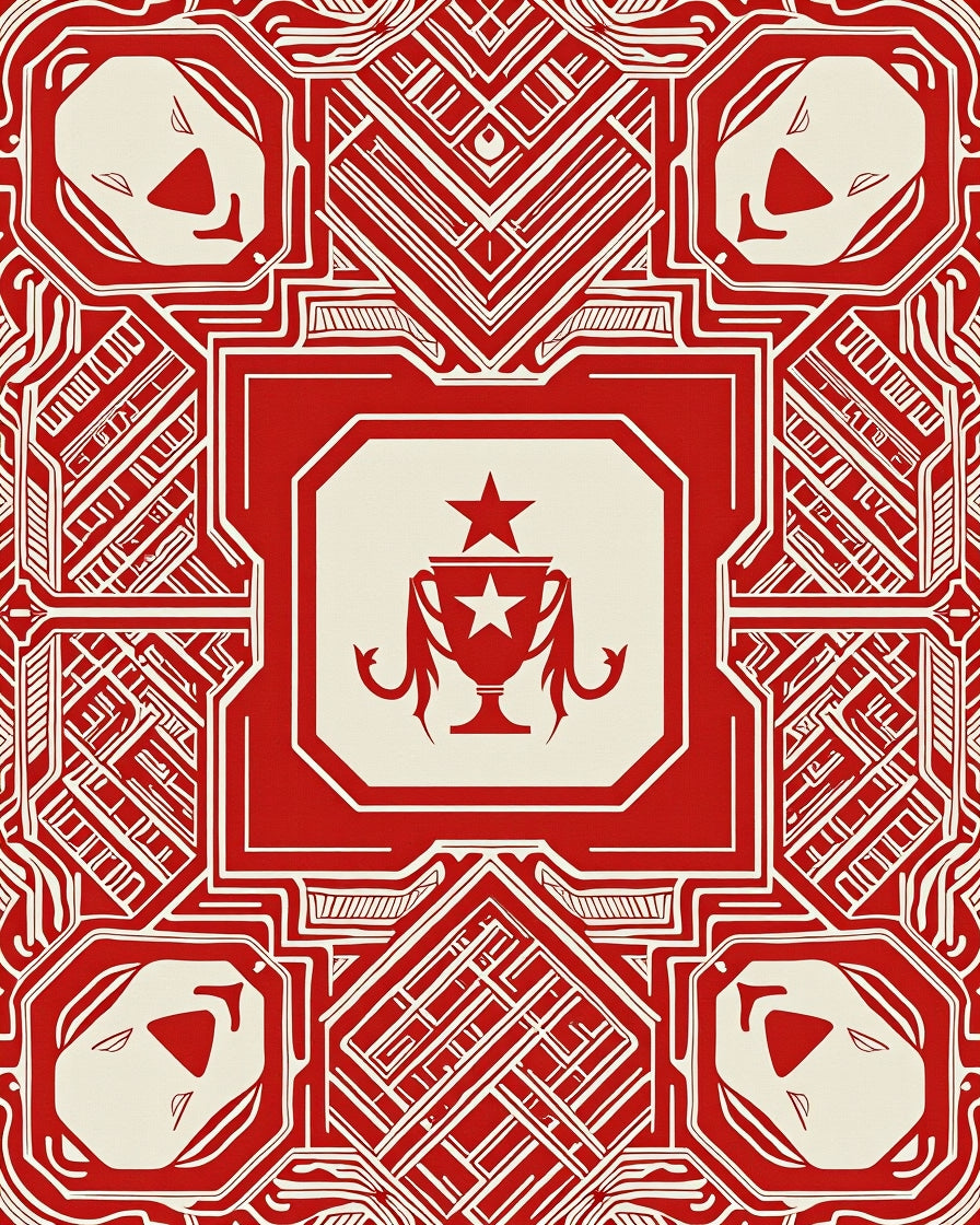 Crimson Trophy Starburst Geometric Rug
