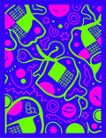 Neon Geometric Blob Collage Rug
