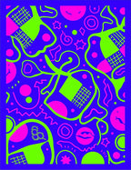 Neon Geometric Blob Collage Rug