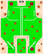 Green Baseball Field Intricate Layout Rug