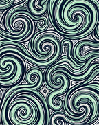 Aqua Swirls with White Triangles Navy Rug