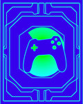 Cyberpunk Neon Game Controller Gradient Rug
