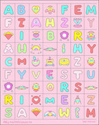Whimsical Alphabet Monsters Pastel Rug