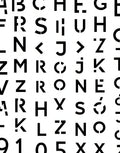 Black Stencil Alphabet Collage Rug