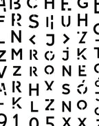 Black Stencil Alphabet Collage Rug