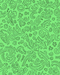 Abstract Black Swirls Light Green Rug