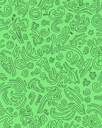Abstract Black Swirls Light Green Rug