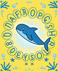 Blue Dolphin Alphabet Circle Yellow Rug