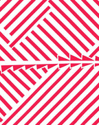 Red White Angular Strips Rug