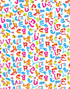 Jazzy Alphabet Letters Collage Rug