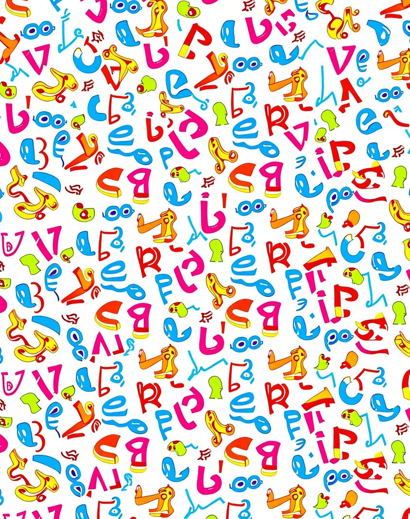 Jazzy Alphabet Letters Collage Rug
