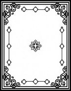 Ornate Floral Black and White Border Rug