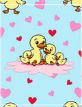 Cute Duck Family Hearts Background Rug