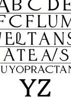 Elegant Serif Alphabet Black White Rug