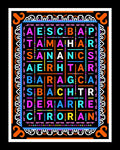 Vibrant Color Block Typographic Square Rug