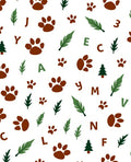 Woodland Paw Print And Leaf Whimsy Rug