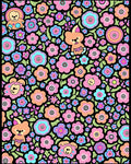 Whimsical Kawaii Floral Animal Collage Rug