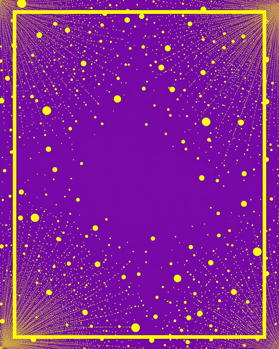 Vibrant Purple Yellow Bursting Particles Rug
