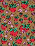 Whimsical Red Strawberry Pink Flower Garden Rug