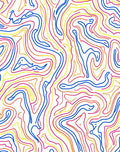 Abstract Blue Yellow Red Contour Lines Rug