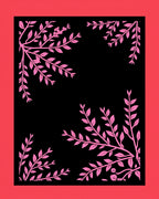 Pink Floral Branch Corner Accents Rug