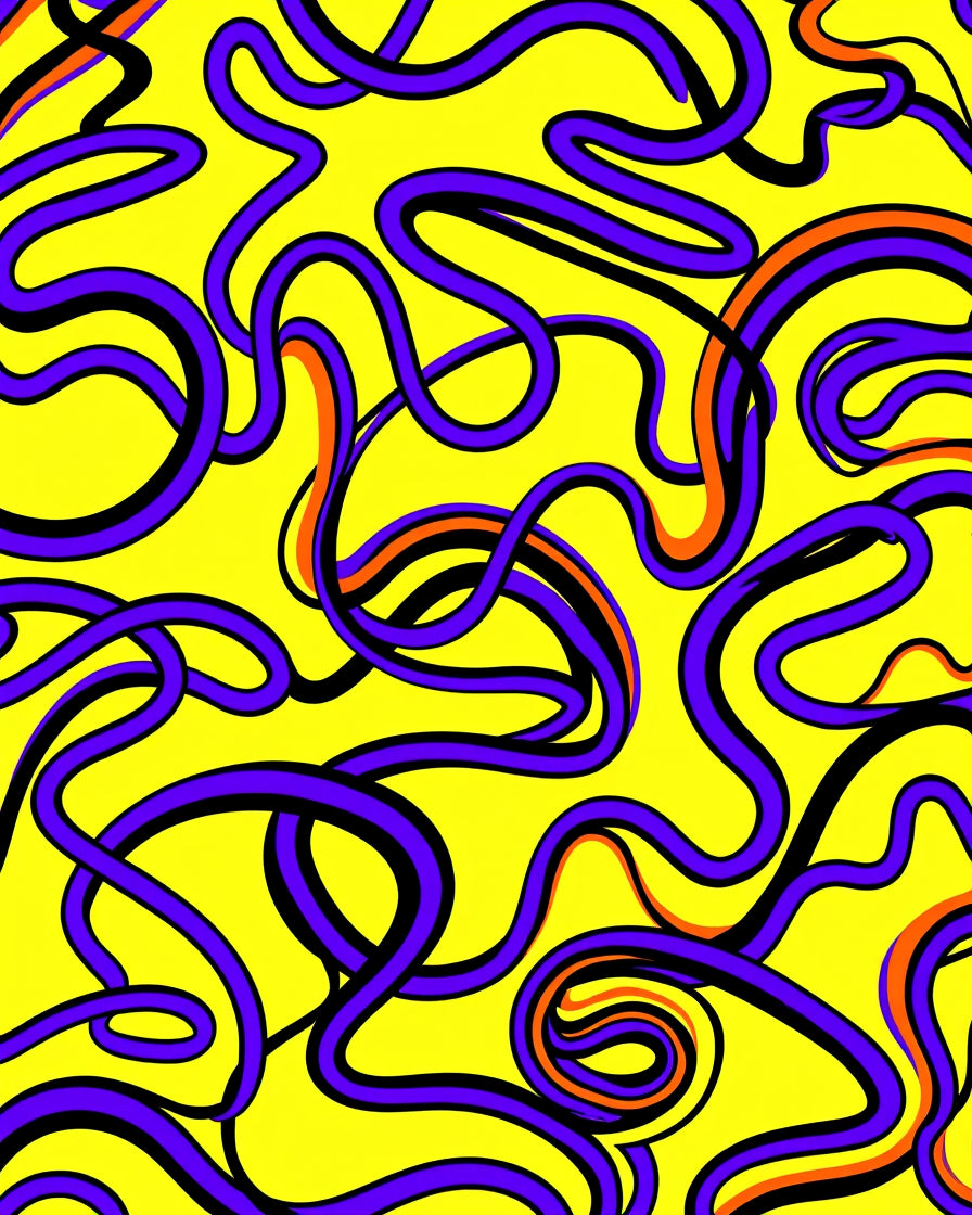 Vibrant Purple Orange Swirls Rug