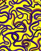 Vibrant Purple Orange Swirls Rug