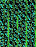 Vibrant Emerald Teal Leafy Stripes Rug